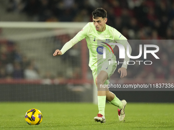 Pedri central midfield of Barcelona and Spain during the La Liga match between RCD Mallorca and FC Barcelona at Estadi de Son Moix on Decemb...