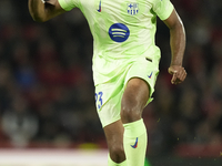 Jules Kounde centre-back of Barcelona and France during the La Liga match between RCD Mallorca and FC Barcelona at Estadi de Son Moix on Dec...