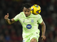 Jules Kounde centre-back of Barcelona and France during the La Liga match between RCD Mallorca and FC Barcelona at Estadi de Son Moix on Dec...