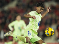 Lamine Yamal right winger of Barcelona and Spain during the La Liga match between RCD Mallorca and FC Barcelona at Estadi de Son Moix on Dec...