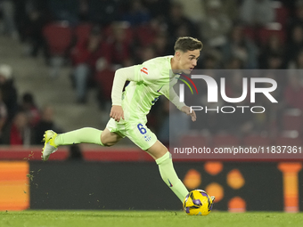 Gavi central midfield of Barcelona and Spain during the La Liga match between RCD Mallorca and FC Barcelona at Estadi de Son Moix on Decembe...