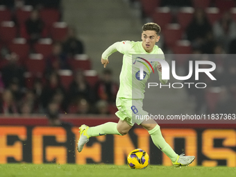 Gavi central midfield of Barcelona and Spain during the La Liga match between RCD Mallorca and FC Barcelona at Estadi de Son Moix on Decembe...