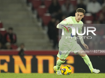 Gavi central midfield of Barcelona and Spain during the La Liga match between RCD Mallorca and FC Barcelona at Estadi de Son Moix on Decembe...