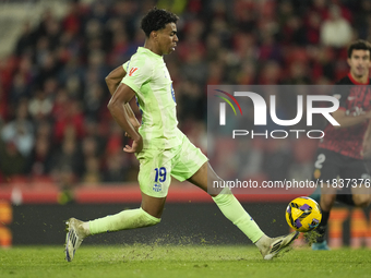 Lamine Yamal right winger of Barcelona and Spain during the La Liga match between RCD Mallorca and FC Barcelona at Estadi de Son Moix on Dec...