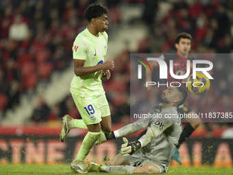 Lamine Yamal right winger of Barcelona and Spain during the La Liga match between RCD Mallorca and FC Barcelona at Estadi de Son Moix on Dec...