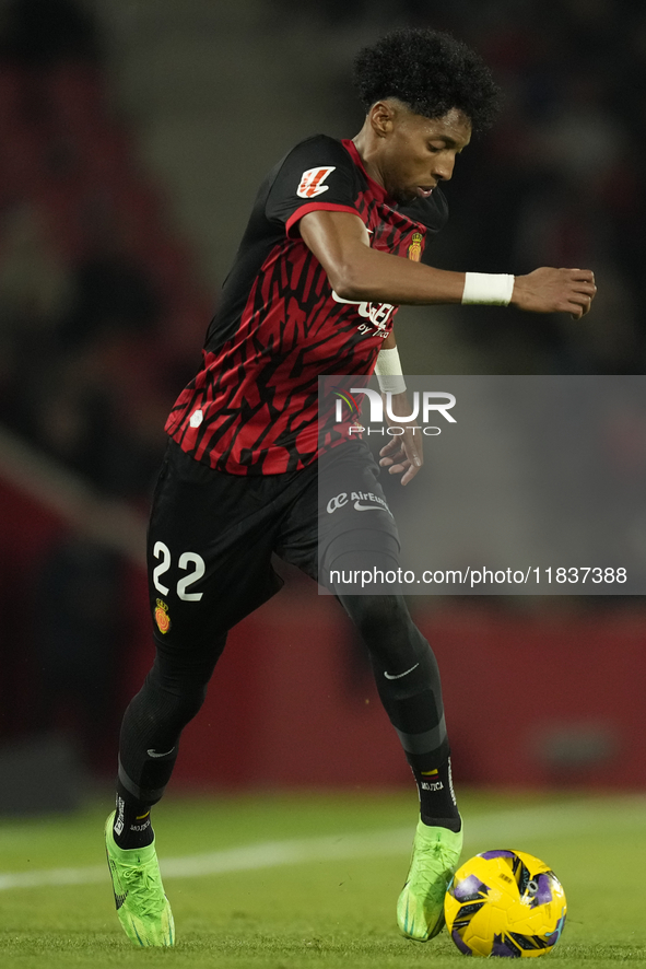 Johan Mojica left-back of Mallorca and Colombia during the La Liga match between RCD Mallorca and FC Barcelona at Estadi de Son Moix on Dece...