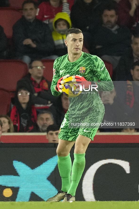 Inaki Pena goalkeeper of Barcelona and Spain during the La Liga match between RCD Mallorca and FC Barcelona at Estadi de Son Moix on Decembe...