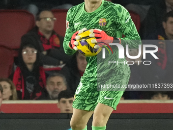 Inaki Pena goalkeeper of Barcelona and Spain during the La Liga match between RCD Mallorca and FC Barcelona at Estadi de Son Moix on Decembe...