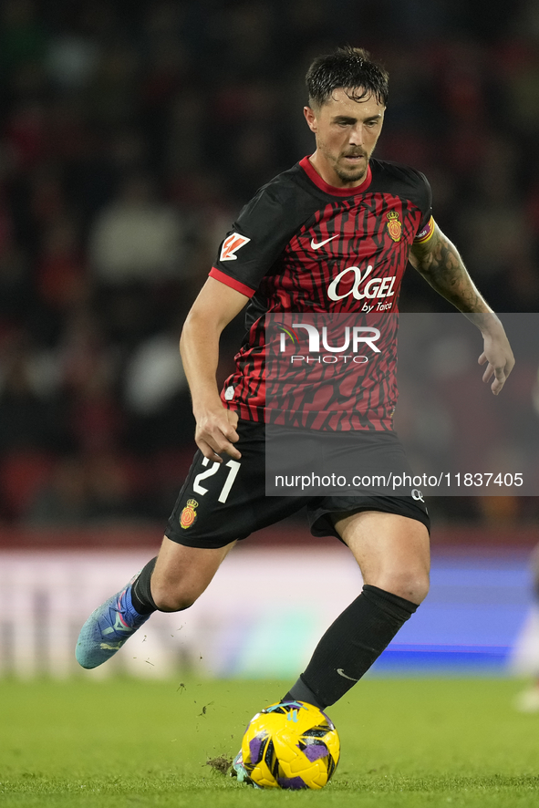 Antonio Raillo centre-back of Mallorca and Spain during the La Liga match between RCD Mallorca and FC Barcelona at Estadi de Son Moix on Dec...