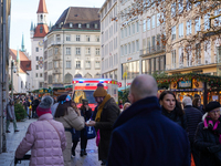 An ambulance provides rescue service at the Christmas market on Marienplatz in Munich, Germany, on December 5, 2024. (