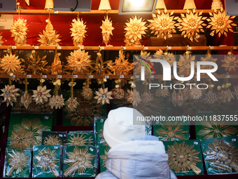 Christmas items are for sale at the Christmas market on Marienplatz in Munich, Germany, on December 5, 2024 (