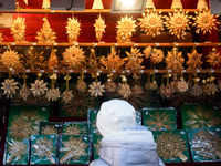 Christmas items are for sale at the Christmas market on Marienplatz in Munich, Germany, on December 5, 2024 (