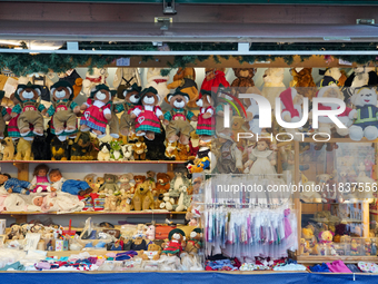 Christmas items are for sale at the Christmas market on Marienplatz in Munich, Germany, on December 5, 2024 (