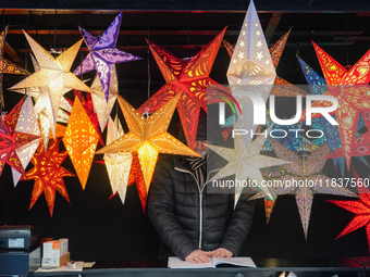 Christmas items are for sale at the Christmas market on Marienplatz in Munich, Germany, on December 5, 2024 (