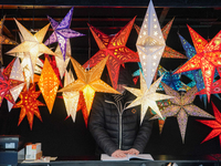 Christmas items are for sale at the Christmas market on Marienplatz in Munich, Germany, on December 5, 2024 (