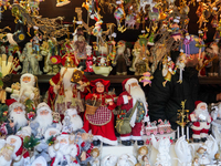 A sales stand with Santa Claus figures is at the Christmas market on Marienplatz in Munich, Germany, on December 5, 2024. (