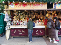 A sales stand with Santa Claus figures is at the Christmas market on Marienplatz in Munich, Germany, on December 5, 2024. (