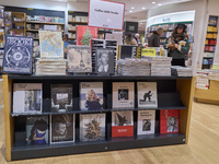 A glimpse inside an Italian bookstore in Bari, Italy, on December 2, 2024, shows a place where the passion for books and culture meets. Shel...