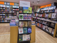 A glimpse inside an Italian bookstore in Bari, Italy, on December 2, 2024, shows a place where the passion for books and culture meets. Shel...