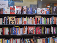 A glimpse inside an Italian bookstore in Bari, Italy, on December 2, 2024, shows a place where the passion for books and culture meets. Shel...