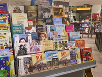 A glimpse inside an Italian bookstore in Bari, Italy, on December 2, 2024, shows a place where the passion for books and culture meets. Shel...