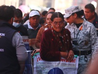 Relatives of the 43 students from the Normal Rural School of Ayotzinapa, victims of forced disappearance in 2014, attend a meeting with the...