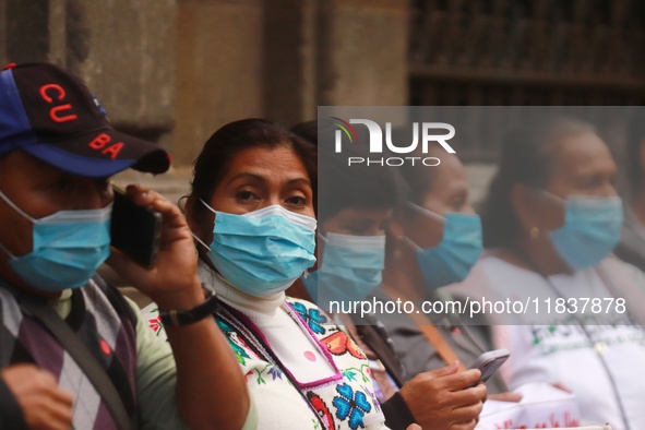 Relatives of the 43 students from the Normal Rural School of Ayotzinapa, victims of forced disappearance in 2014, attend a meeting with the...