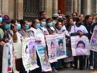 Relatives of the 43 students from the Normal Rural School of Ayotzinapa, victims of forced disappearance in 2014, attend a meeting with the...