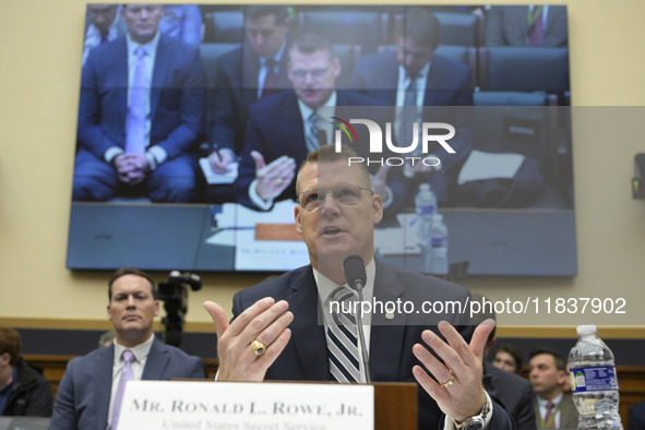 US Secret Service Acting Director Ronald L. Rowe Jr. testifies before the House Task Force Committee about the attempted assassination of Do...