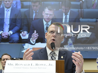 US Secret Service Acting Director Ronald L. Rowe Jr. testifies before the House Task Force Committee about the attempted assassination of Do...