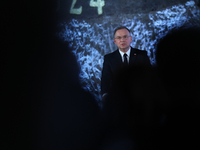 Polish President Andrzej Duda participates in the celebration of Saint Barbara's Day in the Salt Mine in Wieliczka, Poland, on December 2, 2...