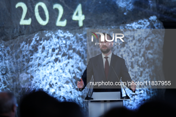 In Wieliczka, Poland, on December 2, 2024, Deputy Prime Minister of Poland and Minister of National Defense, Wladyslaw Kosiniak-Kamysz, part...