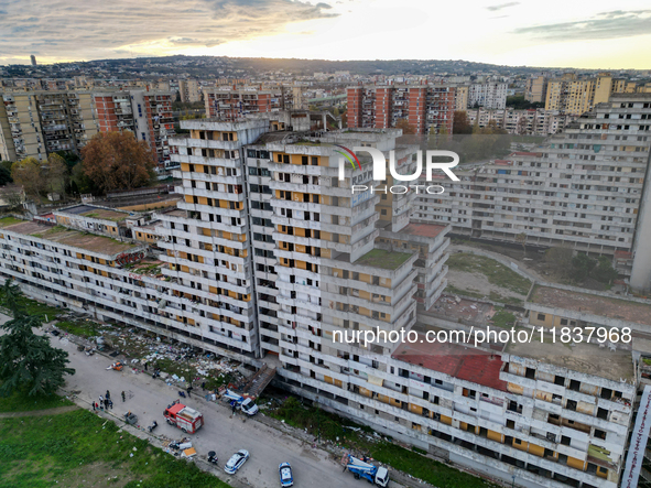 ''This is where it all starts. Ciao bella ciao,'' signs Comitato Vele di Scampia, on december 05, 2024.This is the long banner that stands t...