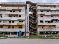 ''This is where it all starts. Ciao bella ciao,'' signs Comitato Vele di Scampia, on december 05, 2024.This is the long banner that stands t...