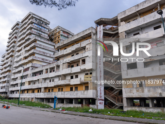 ''This is where it all starts. Ciao bella ciao,'' signs Comitato Vele di Scampia, on december 05, 2024.This is the long banner that stands t...