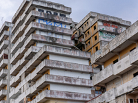 ''This is where it all starts. Ciao bella ciao,'' signs Comitato Vele di Scampia, on december 05, 2024.This is the long banner that stands t...