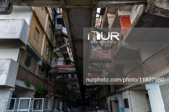 ''This is where it all starts. Ciao bella ciao,'' signs Comitato Vele di Scampia, on december 05, 2024.This is the long banner that stands t...