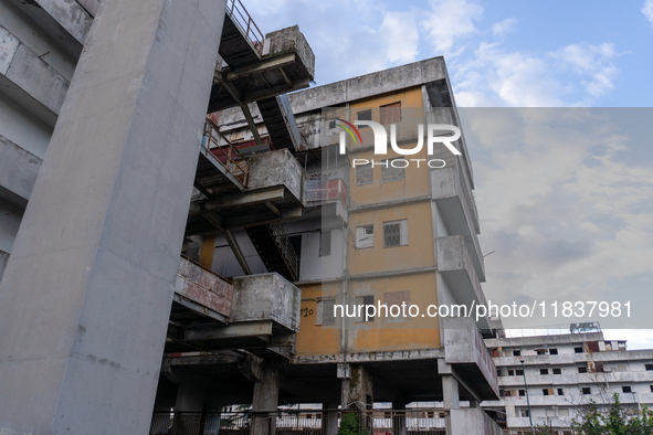 ''This is where it all starts. Ciao bella ciao,'' signs Comitato Vele di Scampia, on december 05, 2024.This is the long banner that stands t...