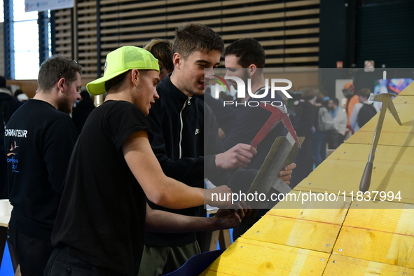 Demonstrations take place at the WorldSkills Competition in Lyon, France, on December 5, 2024. School orientation occurs in the Auvergne Rho...