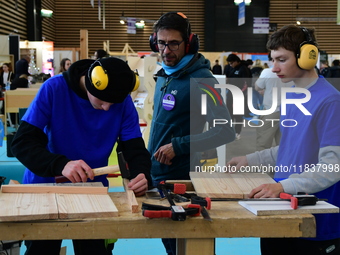 Demonstrations take place at the WorldSkills Competition in Lyon, France, on December 5, 2024. School orientation occurs in the Auvergne Rho...