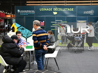 Demonstrations take place at the WorldSkills Competition in Lyon, France, on December 5, 2024. School orientation occurs in the Auvergne Rho...