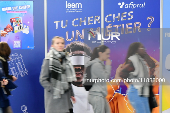 Demonstrations take place at the WorldSkills Competition in Lyon, France, on December 5, 2024. School orientation occurs in the Auvergne Rho...