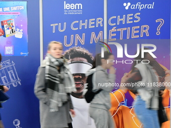 Demonstrations take place at the WorldSkills Competition in Lyon, France, on December 5, 2024. School orientation occurs in the Auvergne Rho...