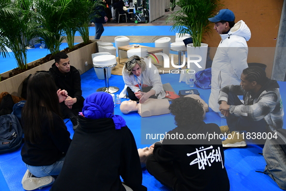 Demonstrations take place at the WorldSkills Competition in Lyon, France, on December 5, 2024. School orientation occurs in the Auvergne Rho...