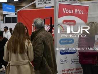 Demonstrations take place at the WorldSkills Competition in Lyon, France, on December 5, 2024. School orientation occurs in the Auvergne Rho...