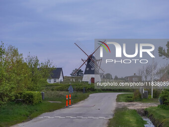 An old windmill is seen on Mando Island, Denmark, on April 27, 2024. Mando is one of the Danish Wadden Sea islands off the southwest coast o...