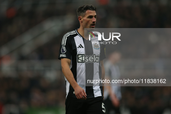 Fabian Schar of Newcastle United during the Premier League match between Newcastle United and Liverpool at St. James's Park in Newcastle, on...