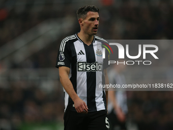 Fabian Schar of Newcastle United during the Premier League match between Newcastle United and Liverpool at St. James's Park in Newcastle, on...