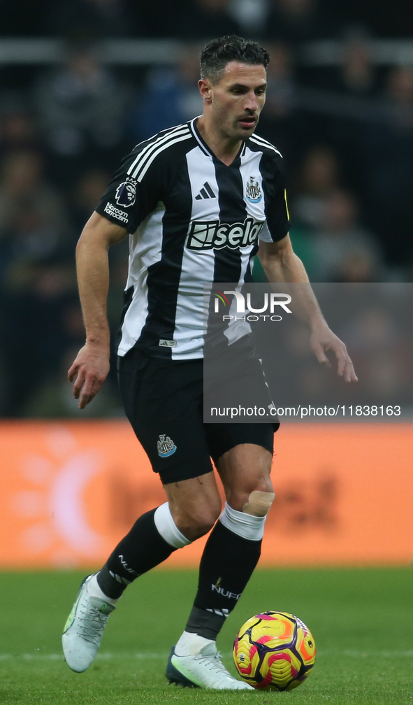 Fabian Schar of Newcastle United during the Premier League match between Newcastle United and Liverpool at St. James's Park in Newcastle, on...