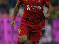 Mohamed Salah of Liverpool plays during the Premier League match between Newcastle United and Liverpool at St. James's Park in Newcastle, Un...